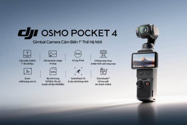 Osmo Pocket 4 tập trung mạnh vào sự tiện lợi khi sử dụng thực tế với giao diện điều khiển được thiết kế lại hoàn toàn trực quan
