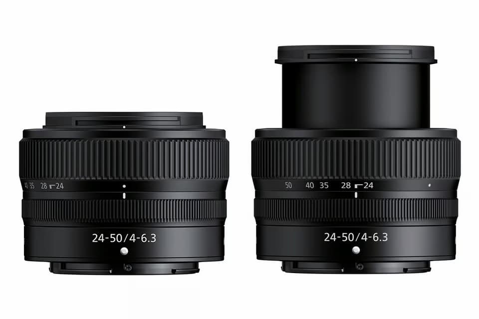 Nikon NIKKOR Z 24-50mm f/4-6.3 là thiết kế thu gọn thông minh, giúp ống kính chỉ dài khoảng 51mm khi không sử dụng