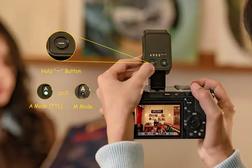 Người dùng có thể chuyển đổi nhanh giữa chế độ TTL và Manual chỉ trong vài thao tác