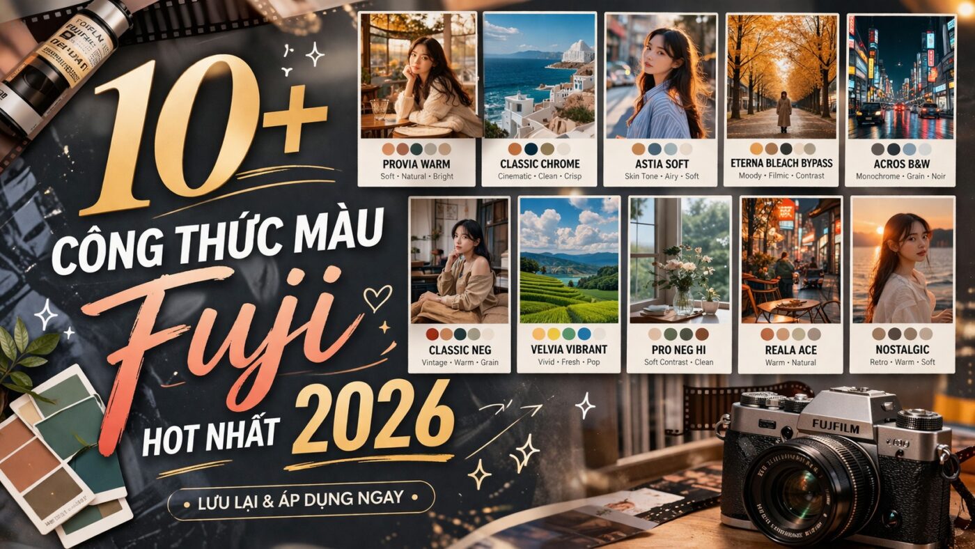 Tổng hợp 10+ công thức màu Fujifilm Hot nhất 2026