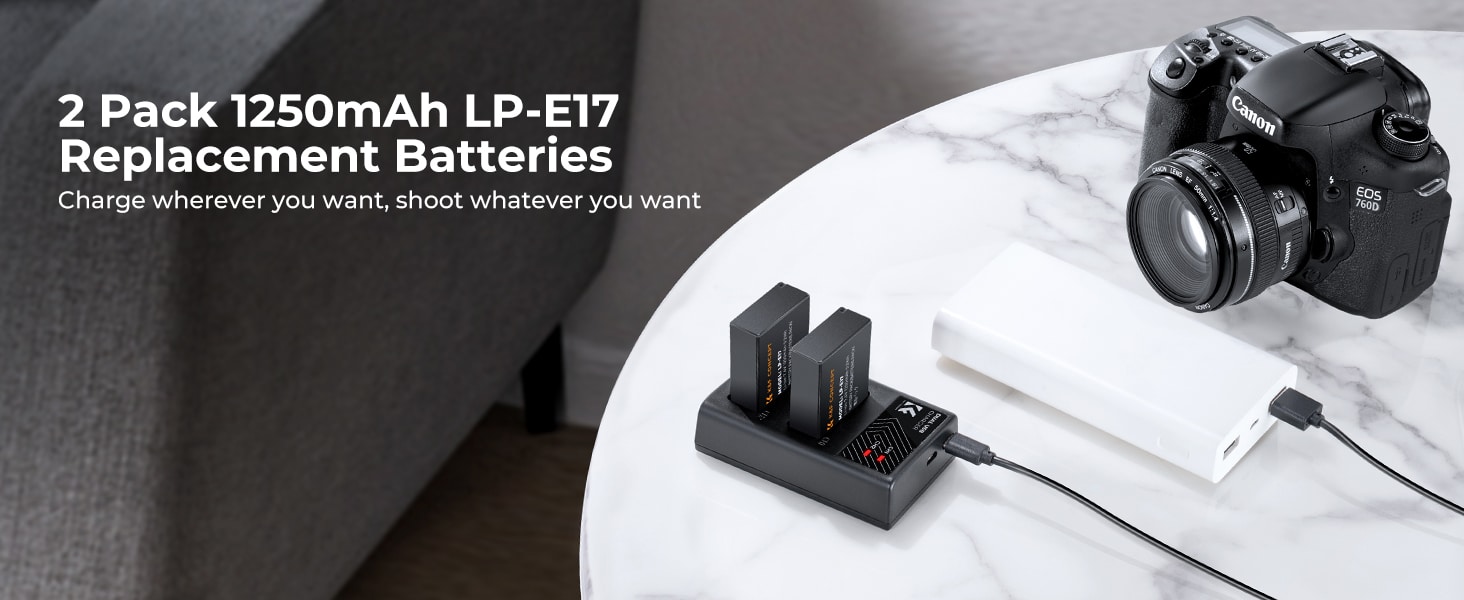LP-E17 K&F Concept có Màn hình hiển thị trạng thái sạc