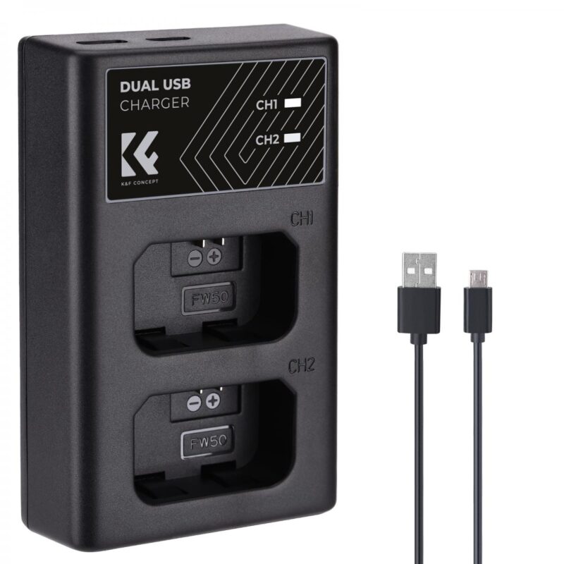 Bộ combo 2 pin và 1 sạc đôi NP-FW50 K&F Concept KF28.0015