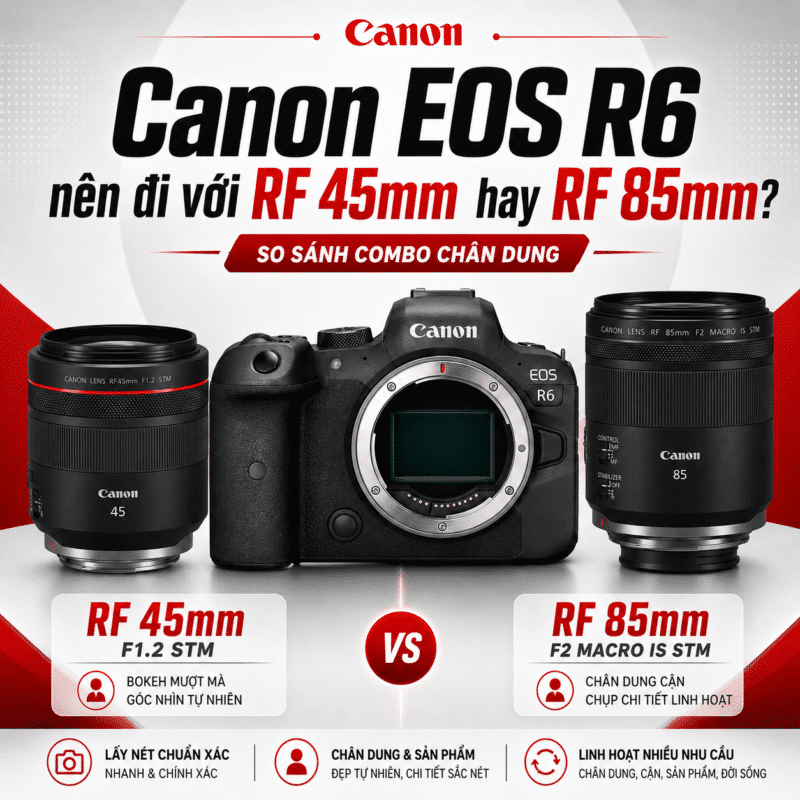 Canon EOS R6 nên đi với RF 45mm hay RF 85mm?