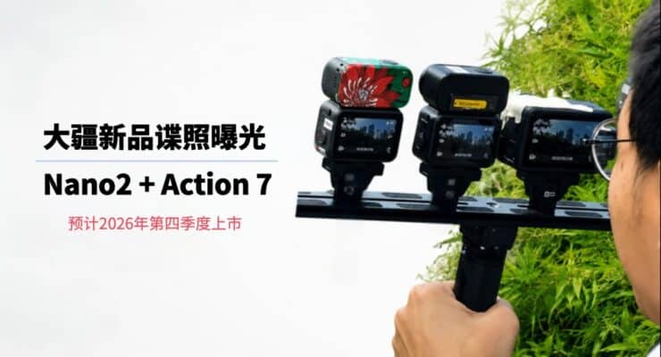 Ảnh rò rỉ DJI Osmo Action 7 và DJI Osmo Nano 2 gắn trên tay cầm