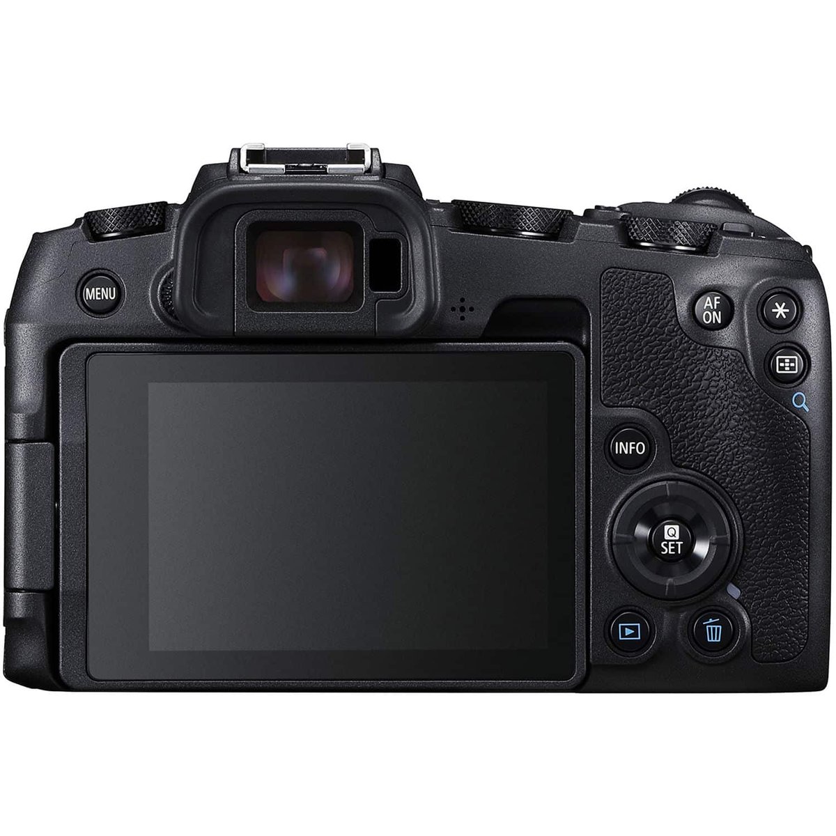 Mặt sau Canon EOS RP với màn hình cảm ứng và nút AF-ON để thiết lập lấy nét