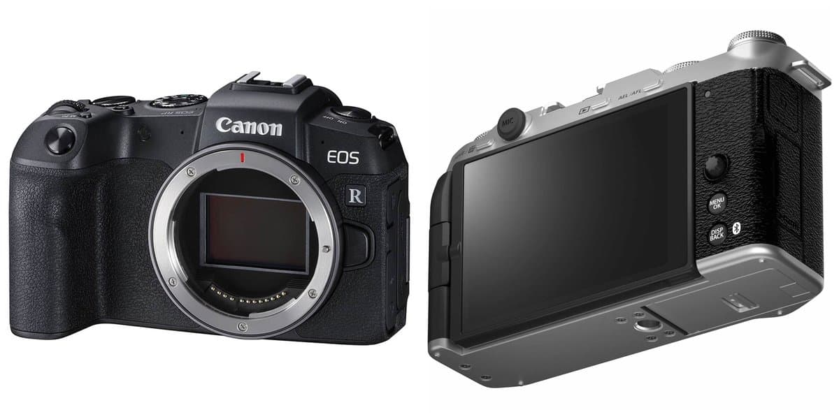 Thiết kế Canon RP có báng cầm sâu so với thân máy mỏng gọn của Fujifilm X-M5