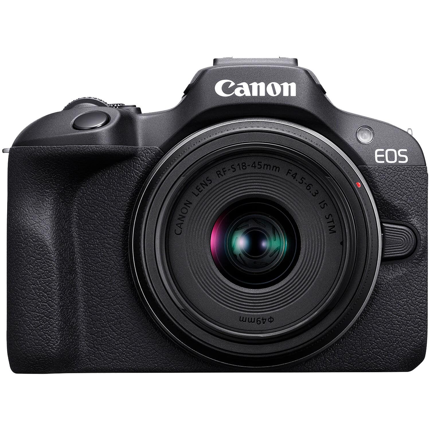 Canon R100 kèm ống kính kit RF-S 18-45mm nhìn từ mặt trước