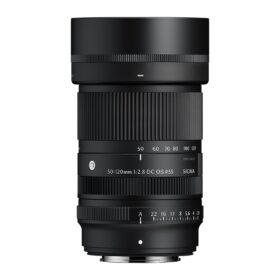 Sigma 50-120mm f/2.8 DC OS Contemporary For Fujifilm X ảnh chính diện ống kính gắn loa che nắng LH585-01