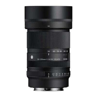 Sigma 50-120mm F2.8 DC OS Contemporary For Sony E ảnh chính diện ống kính lắp hood LH585-01
